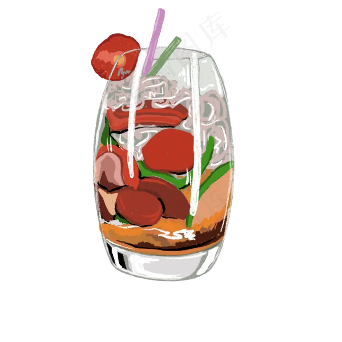 卡通多彩水果饮品(2000X2000(DPI:132))psd模版下载
