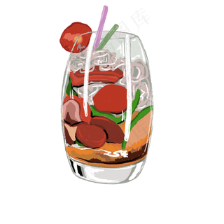卡通多彩水果饮品