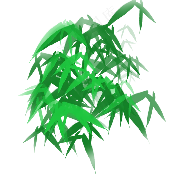 绿色水墨古风端午节竹叶(2000X2000(DPI:300))psd模版下载