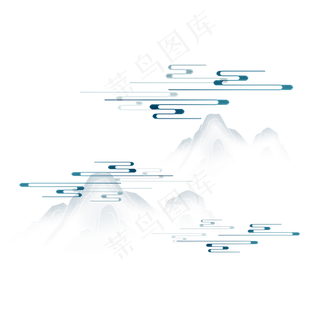 中国风冷色国潮云纹