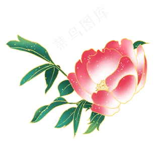 金边国潮风牡丹花