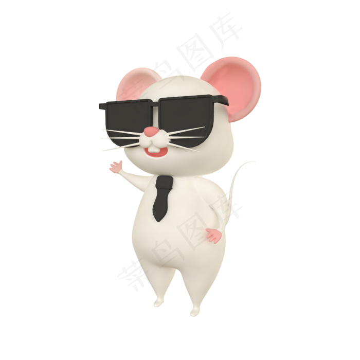 c4d戴墨镜老鼠,免抠元素