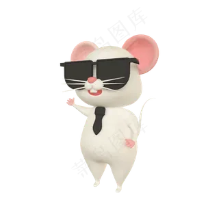 c4d戴墨镜老鼠,免抠元素