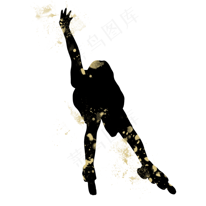 开学季轮滑社团招新剪影,免抠元素(2000X2000(DPI:300))psd模版下载