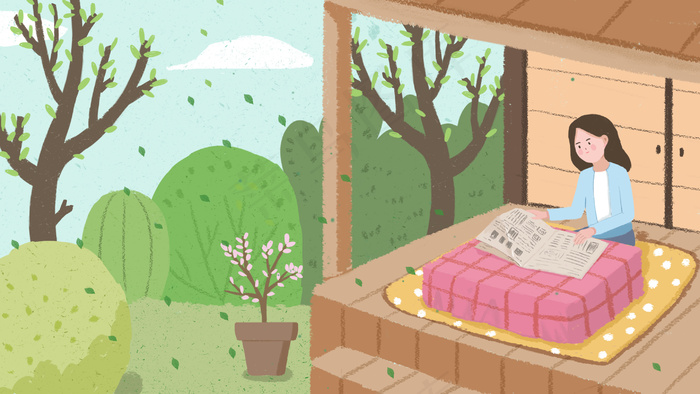 立春节气春天春景春季春光看报美好时光