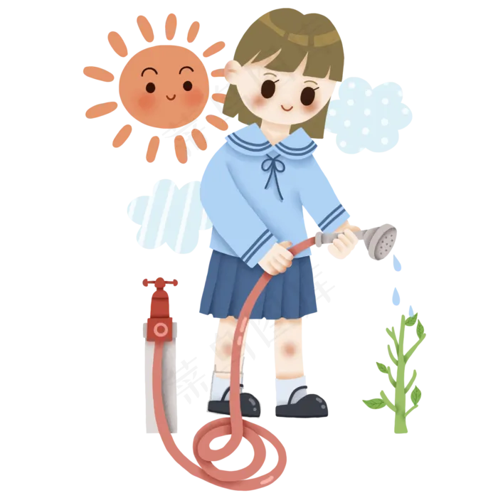 世界地球日女孩与植物(2000X2000(DPI:300))psd模版下载