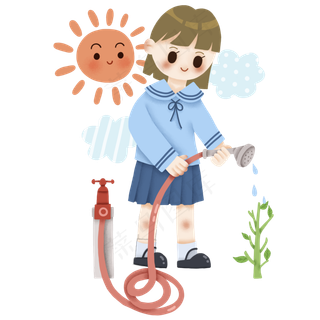 世界地球日女孩与植物