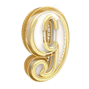 金色倒计时数字9可商用