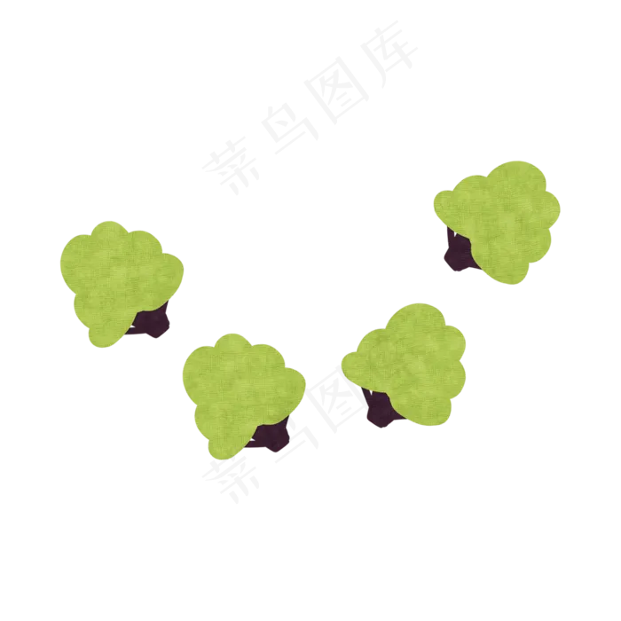 四颗绿色的树(2000X2000(DPI:300))psd模版下载