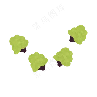 四颗绿色的树