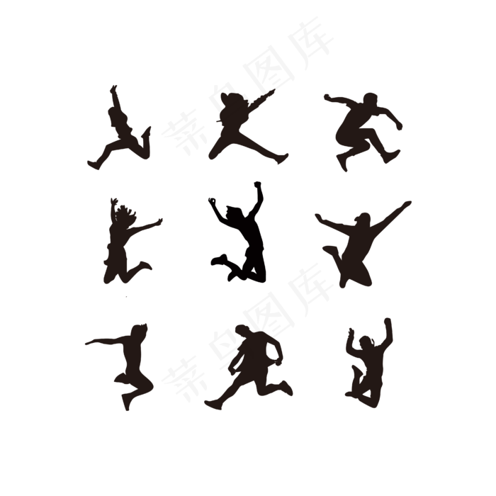 人物剪影(4167*4167px 300 dpi )ai矢量模版下载