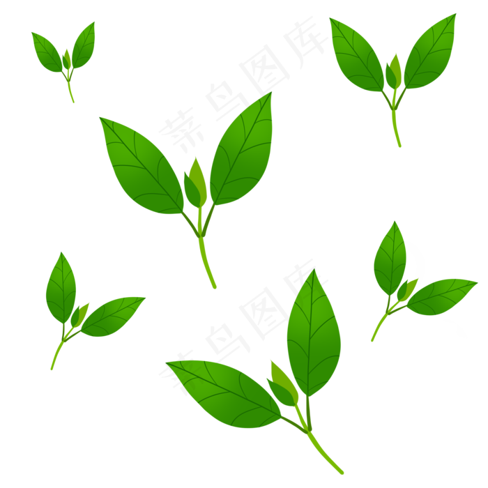 绿色植物叶子茶叶花,免抠元素