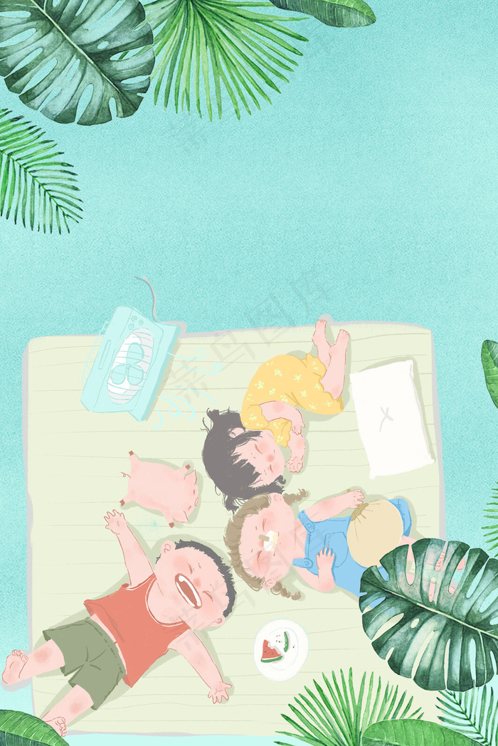 24节气大暑海报背景