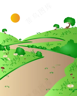 矢量免扣卡通春天