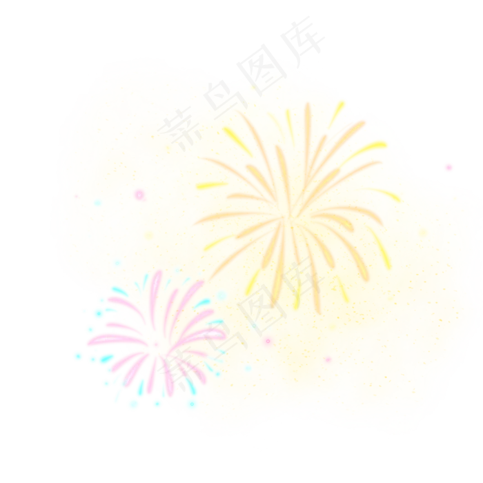 彩色炫光烟花(2000X2000(DPI:300))psd模版下载