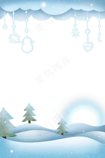 冬天剪纸风边框,免抠元素