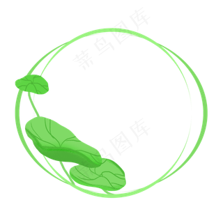 春夏荷花边框png素材