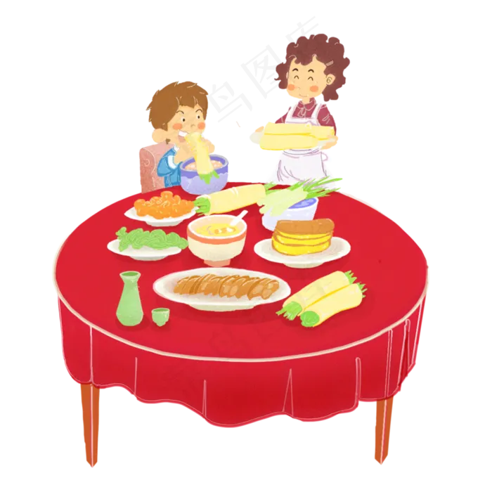 春分吃春饼的小孩,免抠元素