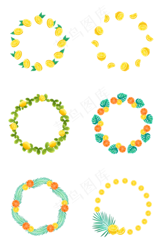 圆形水果边框组图2