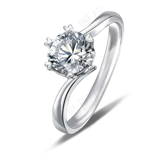 心形六爪钻石戒指,免抠元素