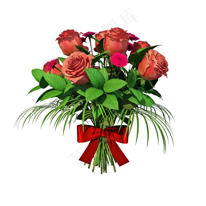 玫瑰花束png图(2000X2000(DPI:300))psd模版下载