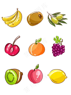 简约蔬果卡通水果小元素