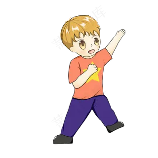 六一儿童节男孩人物卡通手绘