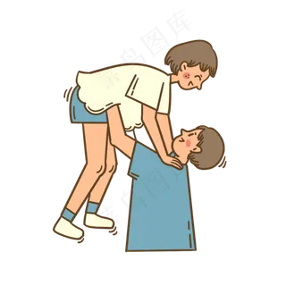 矢量免抠卡通可爱父亲节爸爸举起