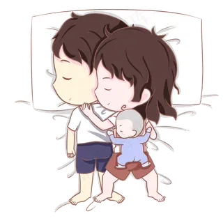 520亲子季卡通一家人png素材