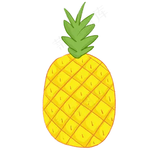 手绘卡通美食菠萝元素下载