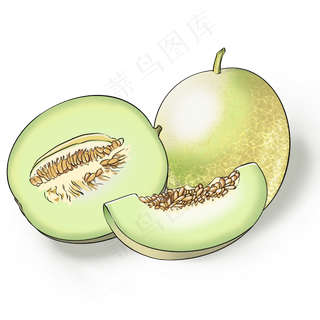 被切开的美味哈密瓜