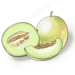 被切开的美味哈密瓜
