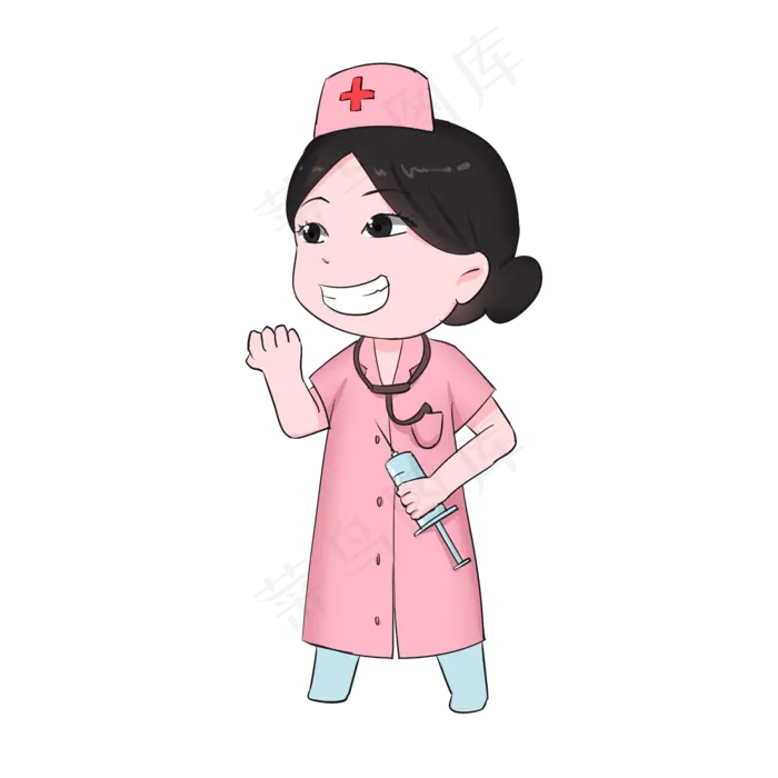 卡通劳动节扁平系职业人物之护士(2000X2000(DPI:300))psd模版下载