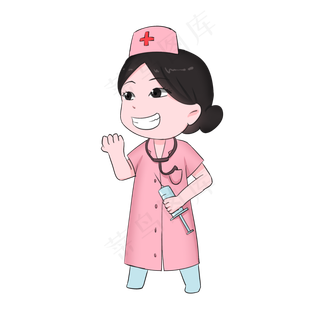卡通劳动节扁平系职业人物之护士