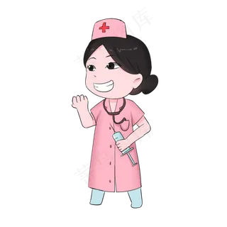 卡通劳动节扁平系职业人物之护士