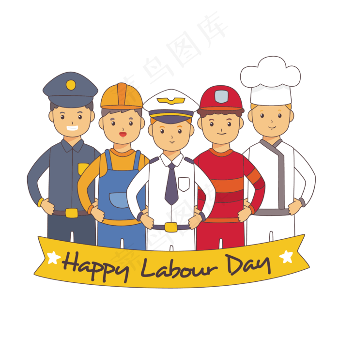 卡通五一劳动节职业矢量素材