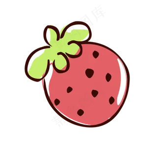食物元素手绘可爱卡通甜品草莓
