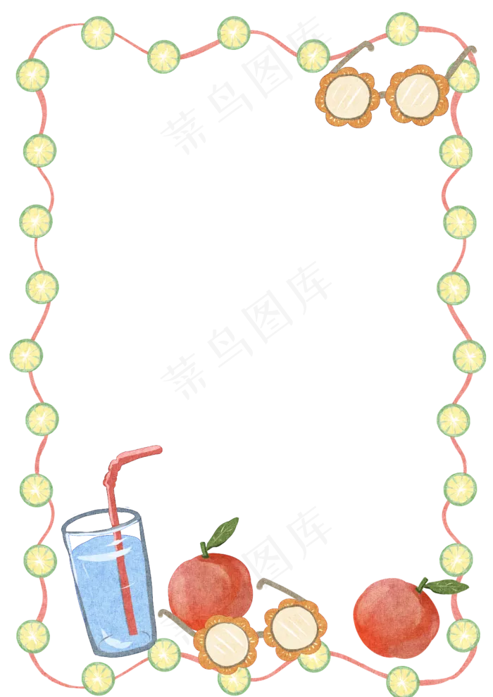 水果饮料边框(2480X3508(DPI:299))psd模版下载