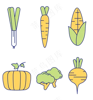 水果蔬菜图标组合