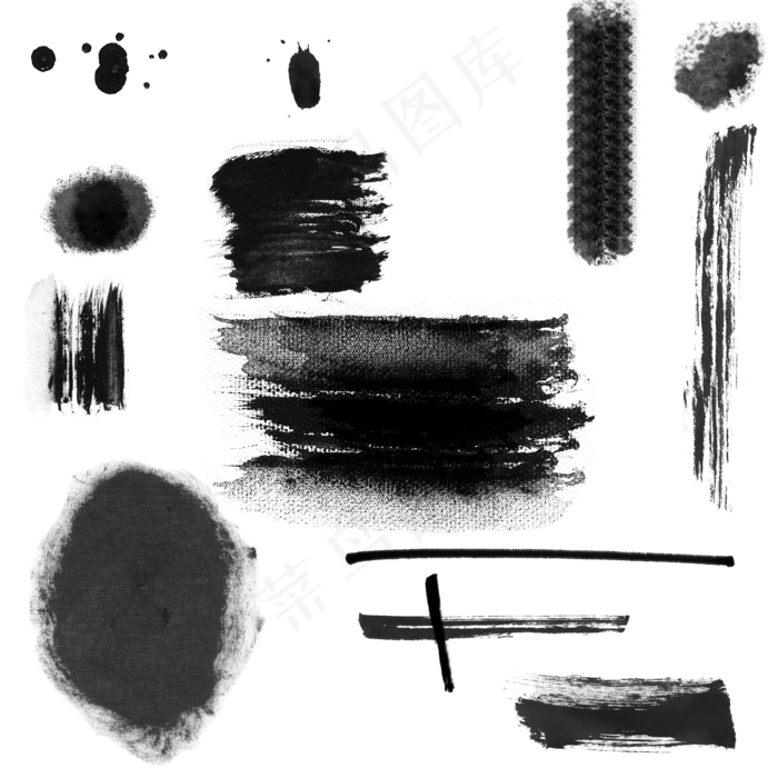 毛笔笔刷笔触图片(2000X2000(DPI:300))psd模版下载