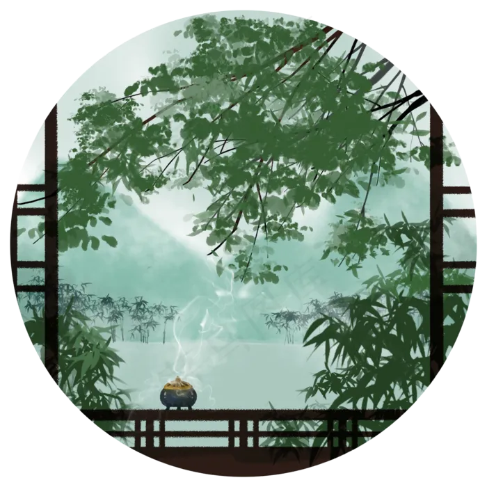 立春节气青绿水墨中国风免扣素材(2000X2000(DPI:300))psd模版下载