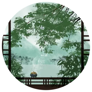 立春节气青绿水墨中国风免扣素材