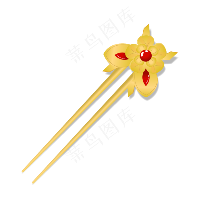 黄色古风簪子(4167*4167px 300 dpi )ai矢量模版下载