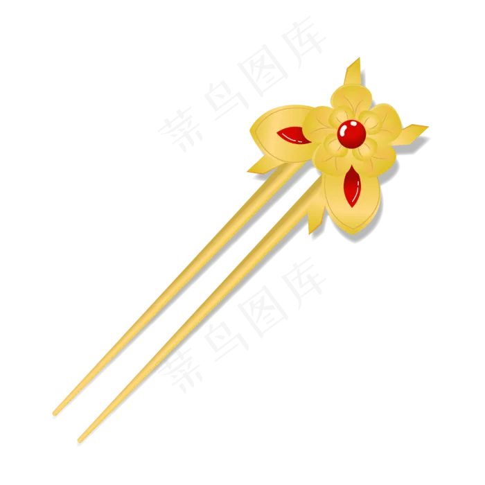 黄色古风簪子(4167*4167px 300 dpi )ai矢量模版下载