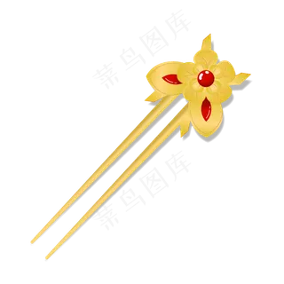 黄色古风簪子