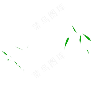 从两边飘落下来的绿色的竹叶