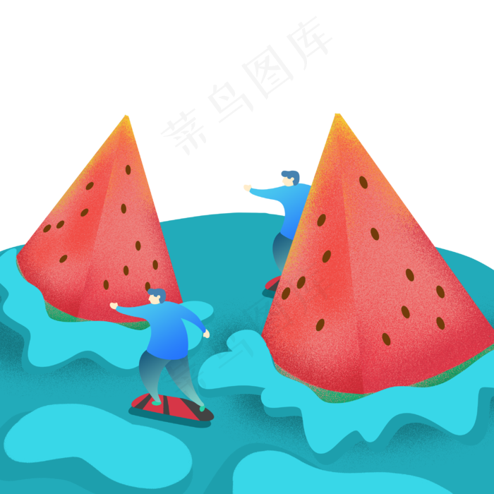 创意扁平风小暑节气(3000X3000(DPI:300))psd模版下载
