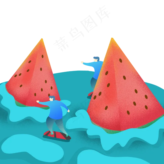创意扁平风小暑节气(3000X3000(DPI:300))psd模版下载