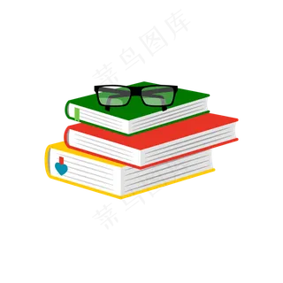 暑假毕业季书本卡通矢量图