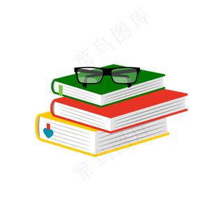 暑假毕业季书本卡通矢量图